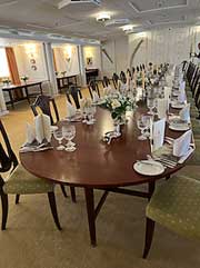 The formal dining room aboard the Royal Yacht Britannia