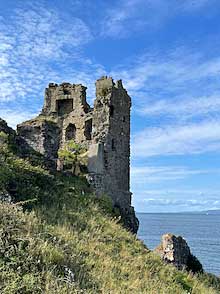 The remains of Dunure Castle in Ayshire