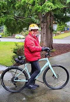 Ready to bike ride in the rain