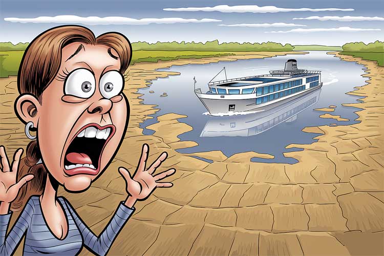 Stranded cruise ship illustration