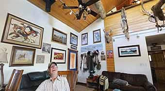 Rudy Stulc Inside His Cabin