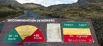 Patagonia wind warning sign
